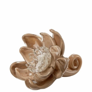 Ariel glassblomst L13 B11 H10 cm Beige