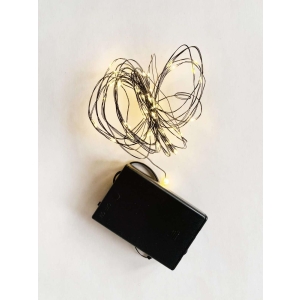 Lyskjede metall 5m svart batteri