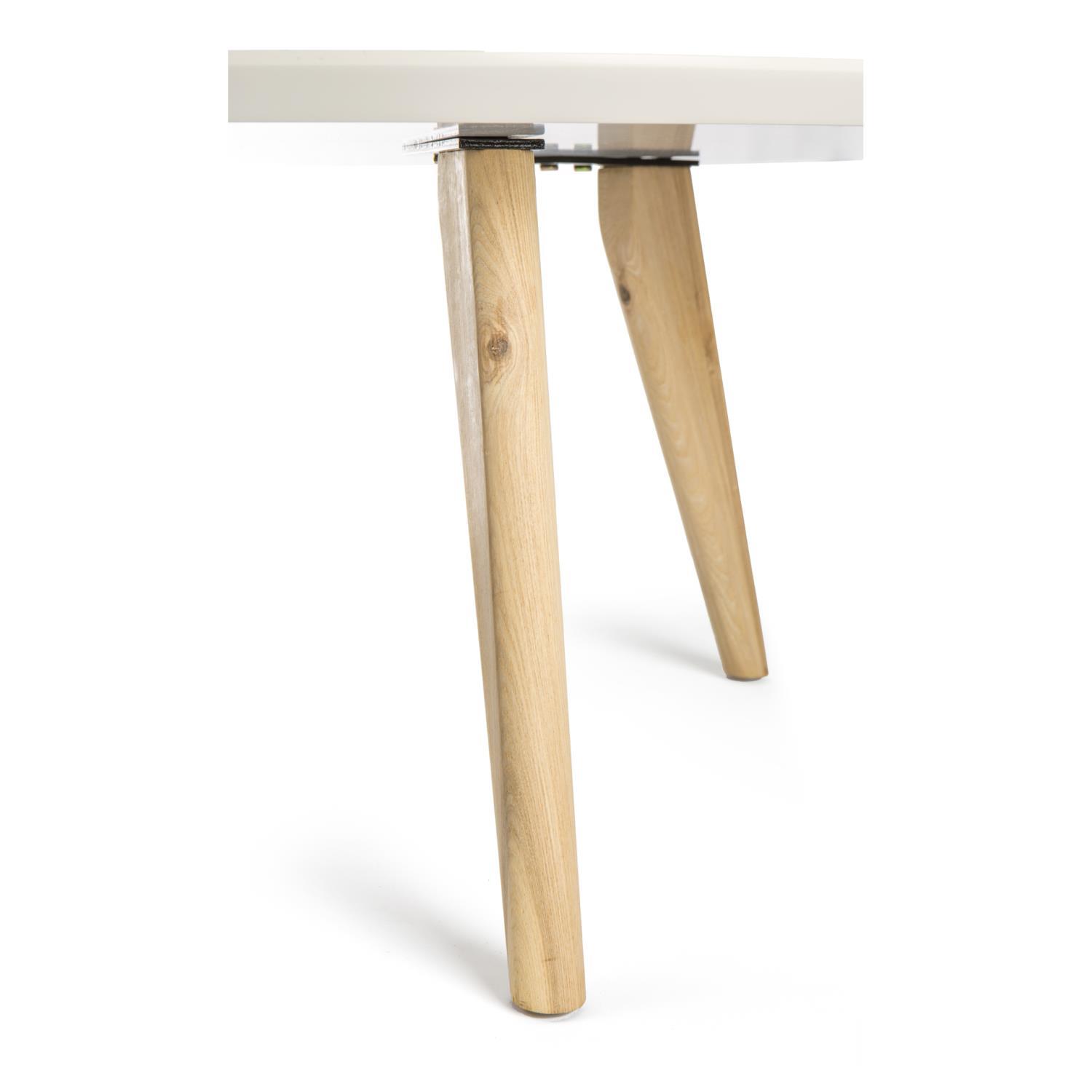 Bord No1 hvit m/ben i ask Ø:80 cm - Bilde 3