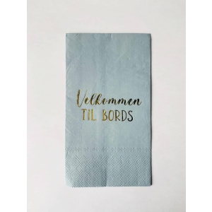 Serviett "Velkommen til bords" blå