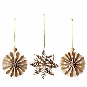 Papirdekorasjon 3ass D10cm natur