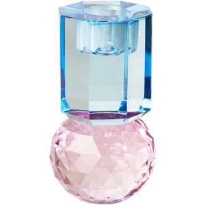 Krystall lysestake Violet/Kobolt 7,5x4,5 cm