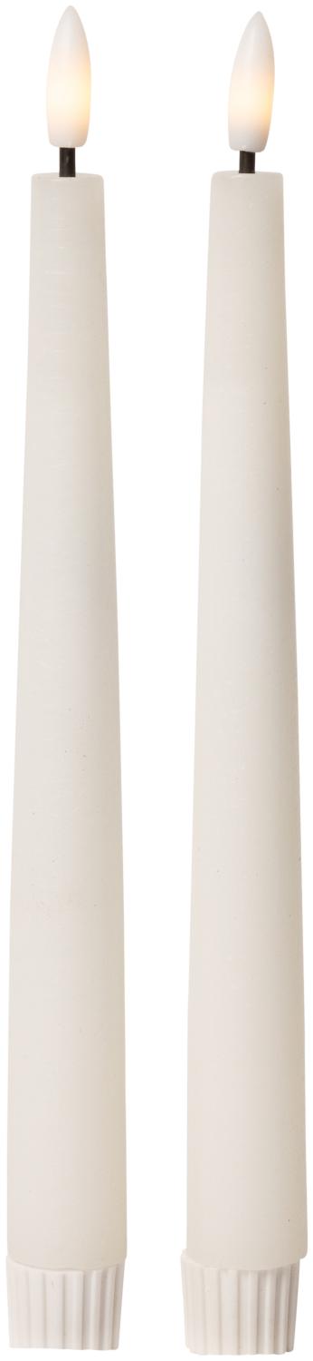 LED kronelys rustikk 2pk hvit 22xø2,2 cm