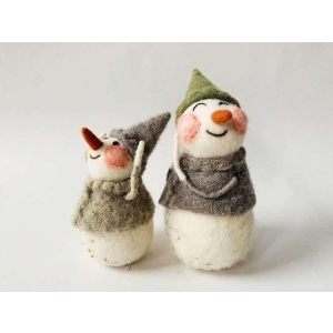 Filt snømann m/lue h13cm