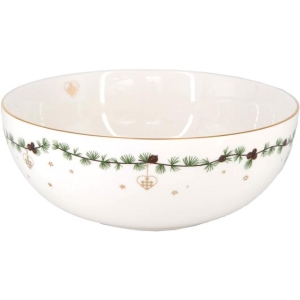 Julehjerte Salatbolle hvit porselen