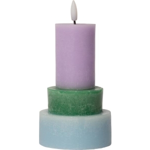 Led Bloklys lysblå/grønn/violet 15xø8,8cm