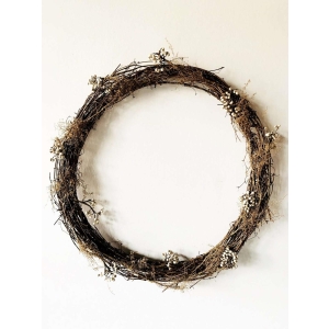 Krans grener m hvite bær d50cm