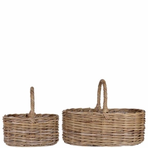 Kurv med hank og plast B33 D24 H17 cm