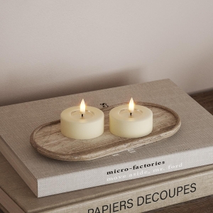 LED telys store 2 pkn Hvit