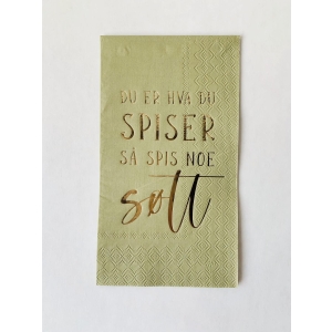 Serviett "Spis noe søtt" 33x40cm grønn