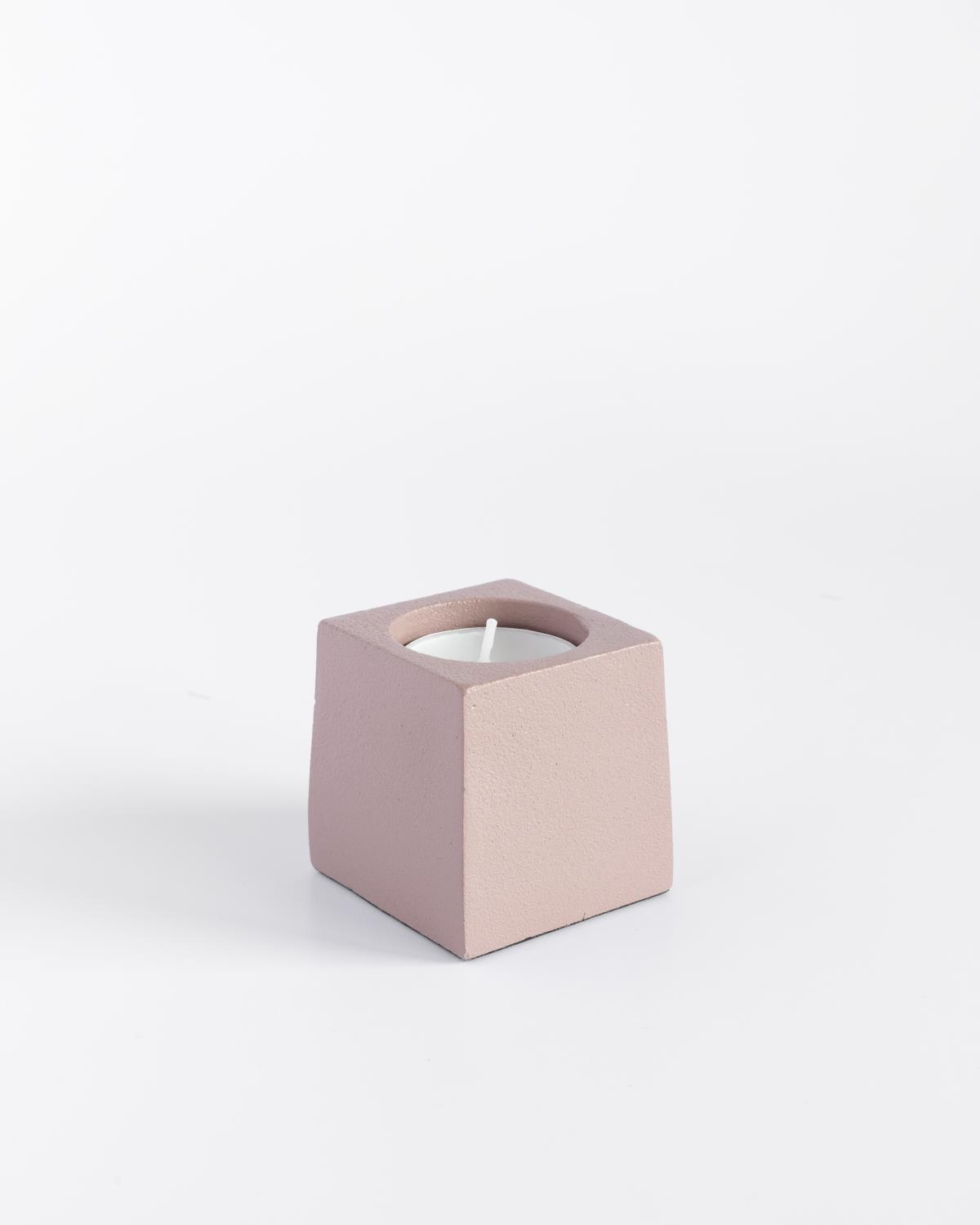 Cube Telysholder Dusty Rose 6cm