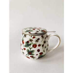 Tekrus med lokk og sil markjordbær