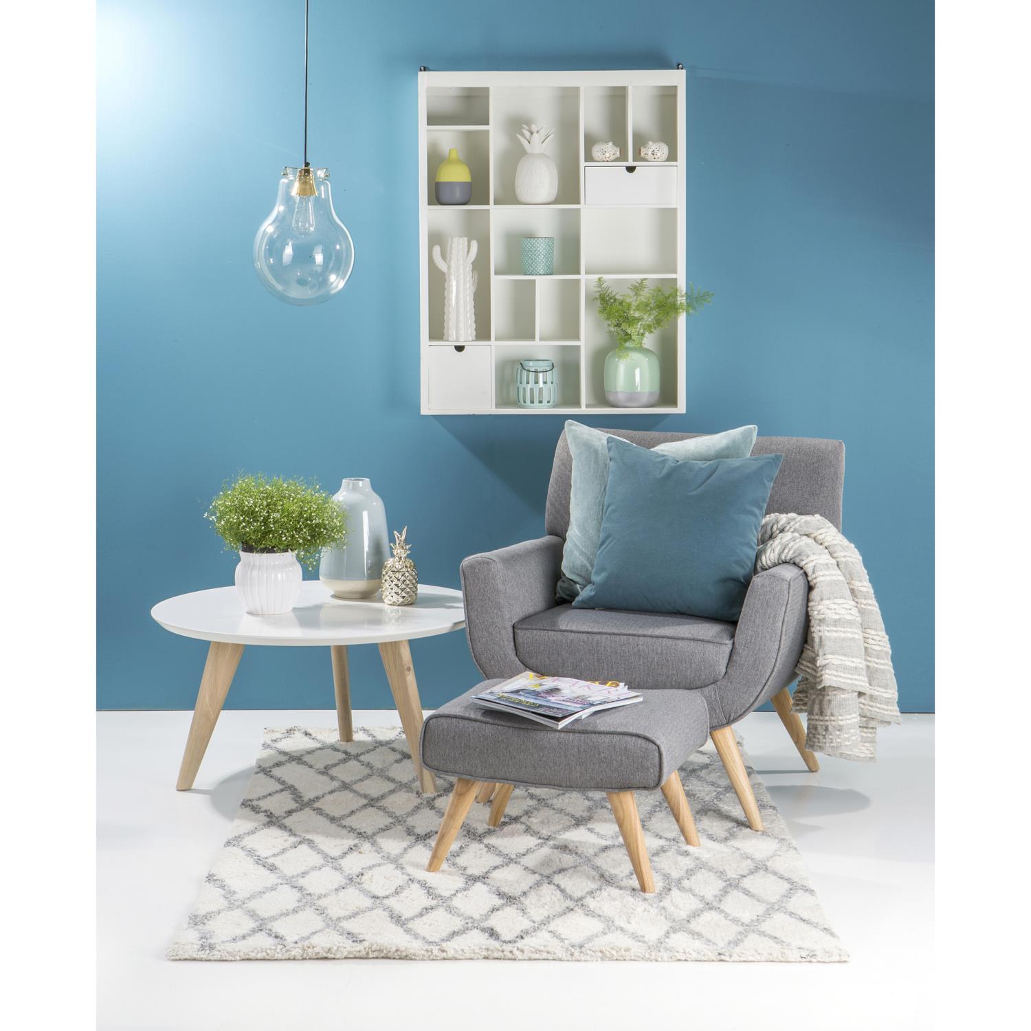 Bord No1 hvit m/ben i ask Ø:80 cm - Bilde 5