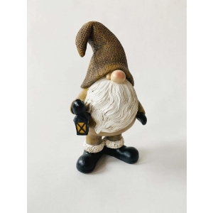 Nisse med brun lue h20cm