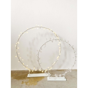 Lyskrans snøfnugg på stativ d 40 cm