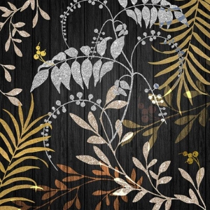 Serviett lunsj "Luxury leaves black"