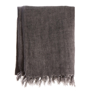 Pledd Olivia 100% lin mørk grå 125x160 cm