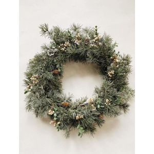 Barkrans med lys d 51 cm