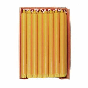 1 Kronelys Økologisk 100%stearin Curry Gul