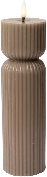 LED kubbelys med riller latte