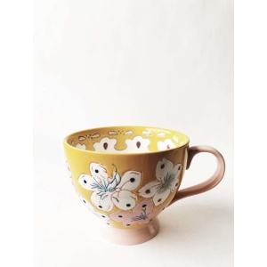 Krus "Pippi" h 9cm Gul