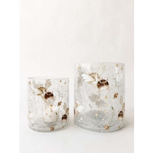 Lysglass krakelert engler 9x10cm