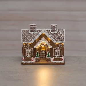 Dekorhus pepperkake med LED lys