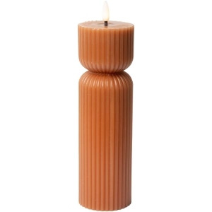 LED kubbelys med riller gyllenbrun