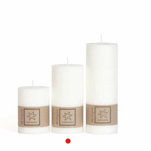 1 Kubbelys Økologisk 100%stearin 7x15 Hvit