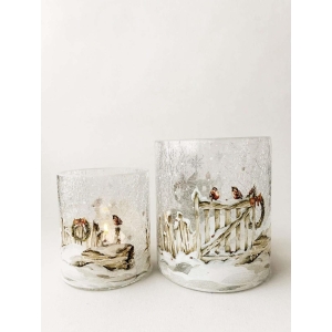 Lysglass krakelert  port m dompapper 11,5x13 cm