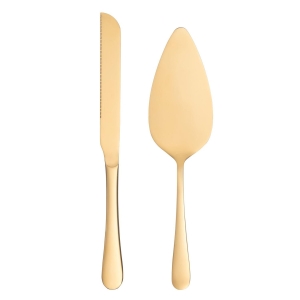 Kakespadesett m Kniv Gull 25cm