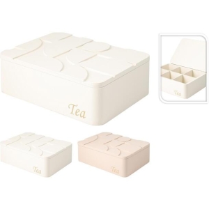 Teboks MDF 24 x 7,5 x 16,5 cm Offwhite, rosa med organisk design Pris per stk.