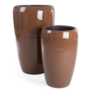 Pottesett à 2 Milano Brun H:68/51 Ø:43/32 cm