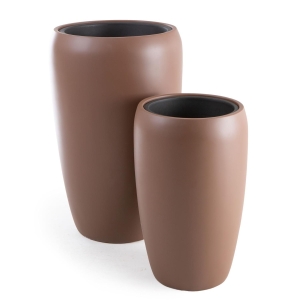 Pottesett à 2 Milano Brun matt H:68/51 Ø:43/32 cm