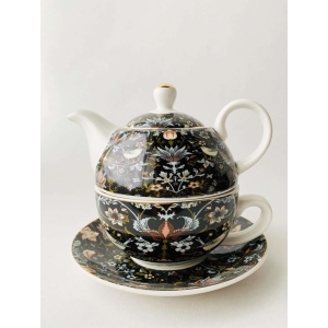 Tekanne + Kopp Sort m/ Fugl