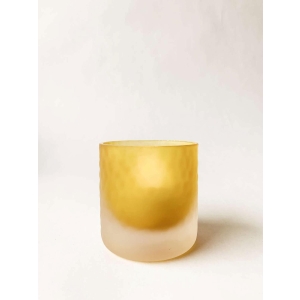 Lysglass matt Gul 6,5x6,5 cm
