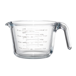 Målebeger i glass 1L