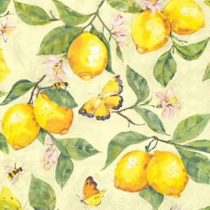 Serviett kaffe Fresh lemons yellow