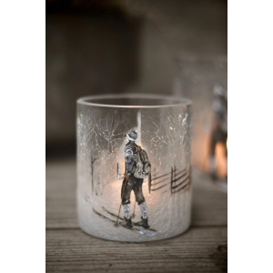 Lysglass Krakelert Frostet Gabriel 9×10 Cm