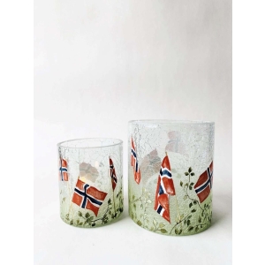 Lysglass Krakelert frostet 17. Mai 9x10 cm