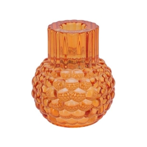 Lysestake kronelys orange bobler 9x7,5cm