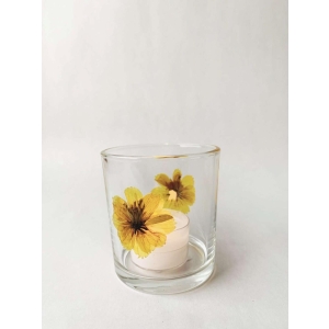 Lysglass botanikk 7x8 cm Gul