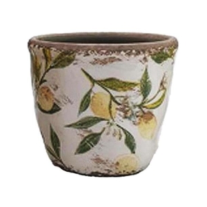 Blomsterpotte m sitron keramik 11x10