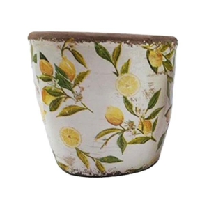 Blomsterpotte m/Sitron 16x15 cm keramikk