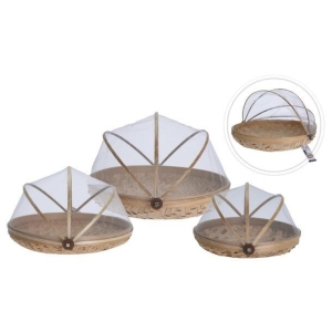 Deksel til mat bambus m/netting 29x27cm