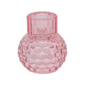 Lysestake kronelys Rosa bobler 9x7,5cm