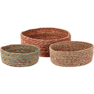 Kurv rund D22 H9cm Flettet Sjøgress Fargespill