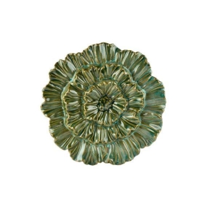 Blomst i keramikk til vegg grønn D28cm