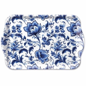 Fat melamine 13x21 cm Delft blue florals