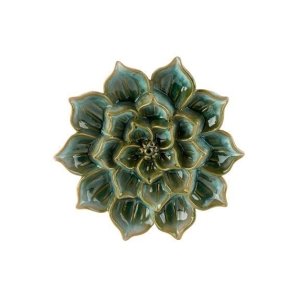 Blomst i keramikk til vegg Grønn D20cm